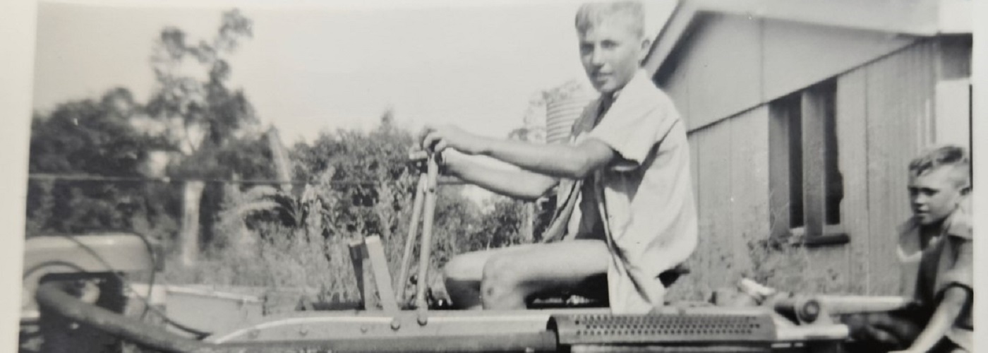 Charles on the ransome tractor pulling the plough