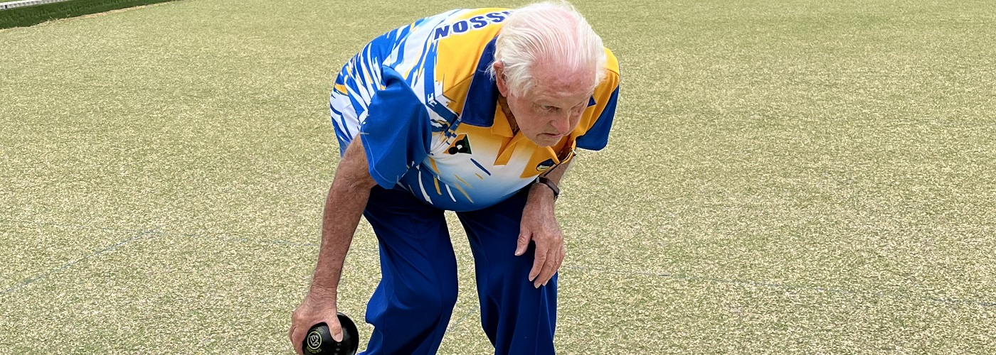 Coastal Waters resident Doug playing bowls at 95