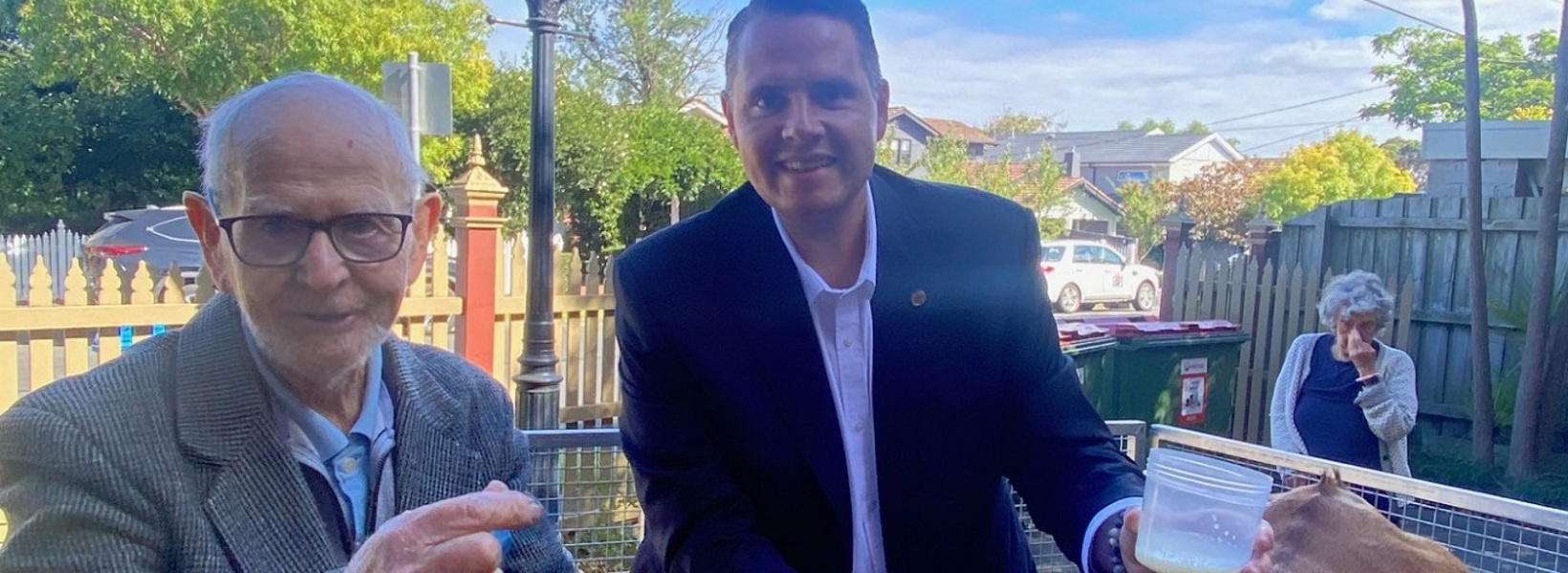 Haydn James resident with MP James Newbury Haydn James resident with MP James Newbury