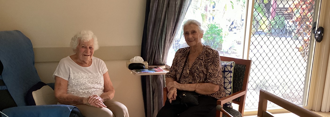 Julie and Doreen reuniting at Galleon Gardens