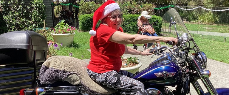 Maria on a motorbike Maria on a motorbike