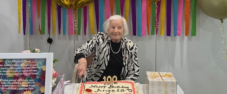 Angela Kucic celebrating her 100th birthday.jpg Angela Kucic celebrating her 100th birthday.jpg