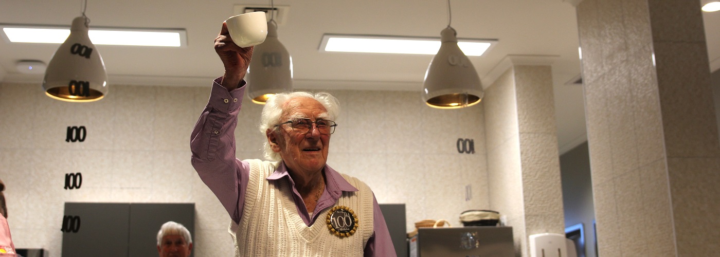 Ralph celebrating his 100th birthday at Westhaven.jpg
