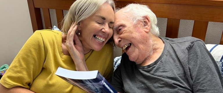 Tom Barry, friend Jo, and his book 'A Prodigious Leap' Tom Barry, friend Jo, and his book 'A Prodigious Leap'